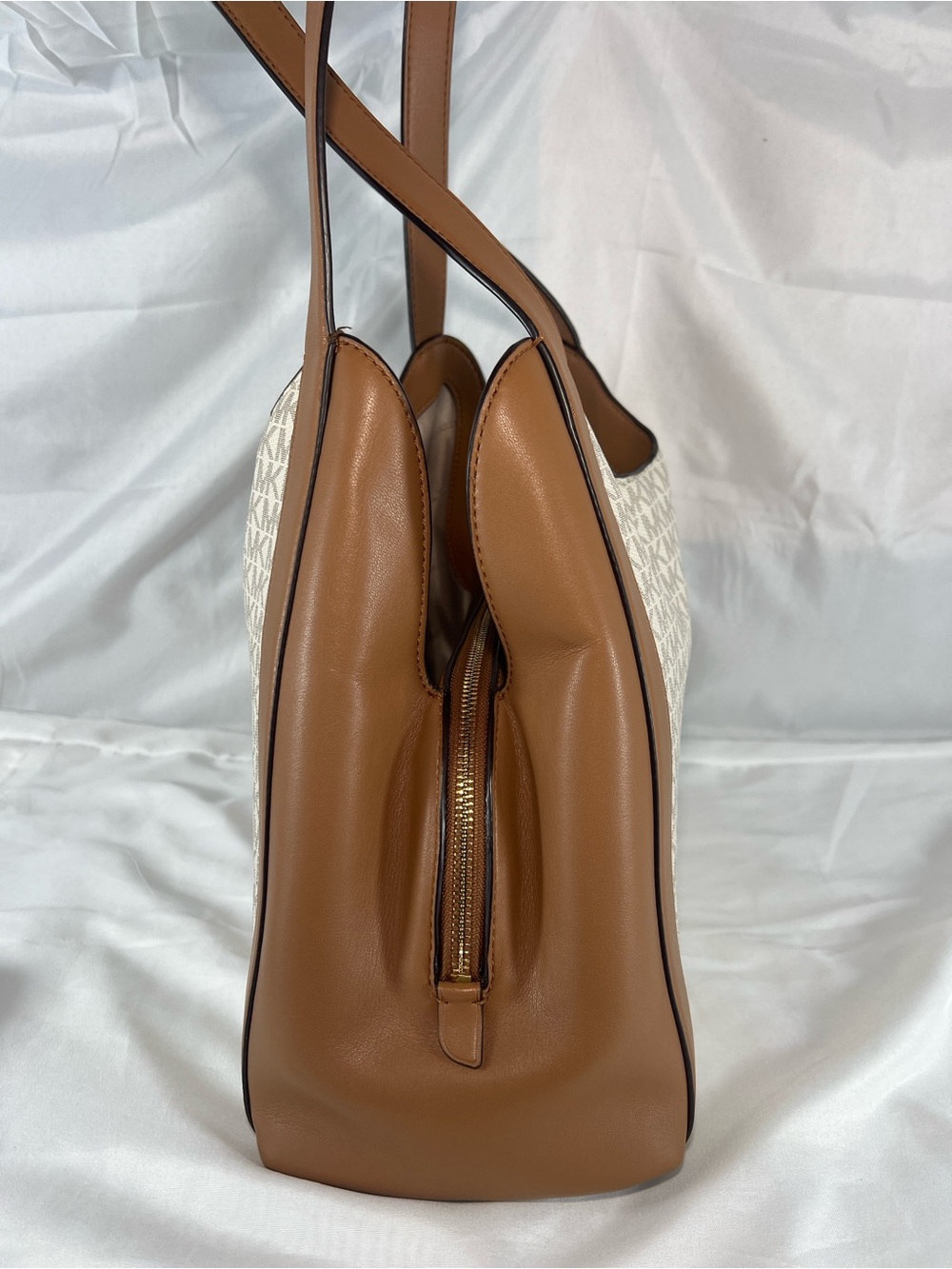 Michael Kors Rosemary Large Logo Shoulder Bag Vanilla Acorn Matching Wallet - Picture 5 of 16